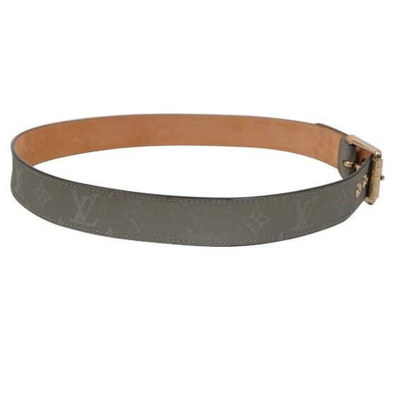 Louis Vuitton Mens Titanium LV Monogram Belt Size 95 / 38 Gray Greay Logo Canvas - Picture 5 of 10